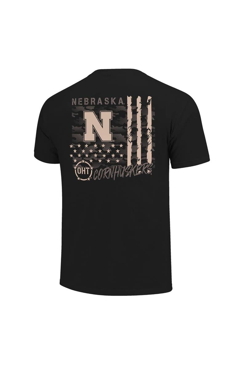 IMAGE ONE Men's Black Nebraska Huskers Comfort Colors OHT Camo Overlay T-Shirt, Alternate, color, Black