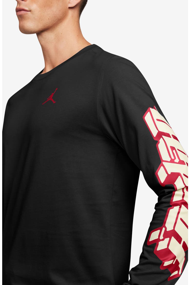 Jumpman Long Sleeve Graphic T-Shirt, Alternate, color, BLACK/ GYM RED/ GYM RED