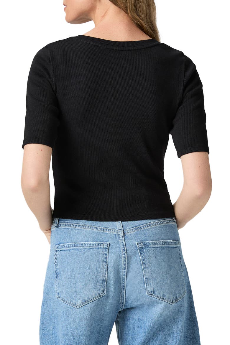 Evette Stretch Cotton Top, Alternate, color, BLACK
