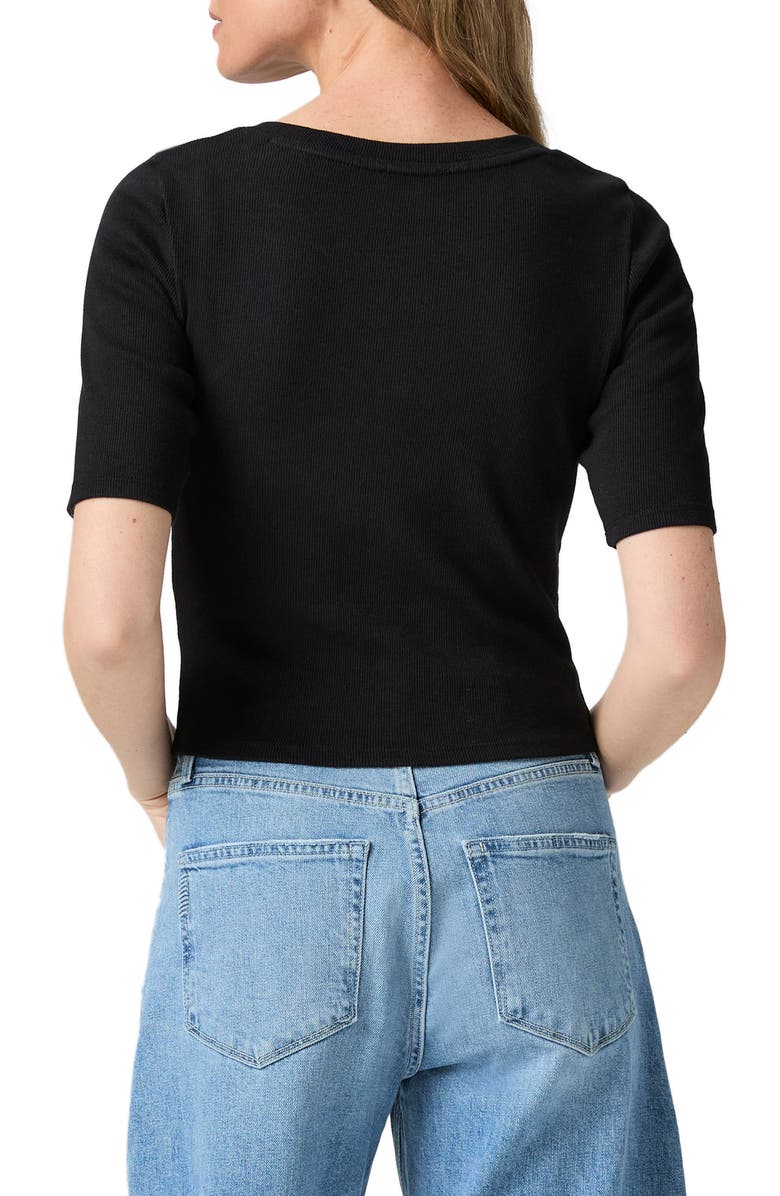 PAIGE Evette Stretch Cotton Top, Alternate, color, Black