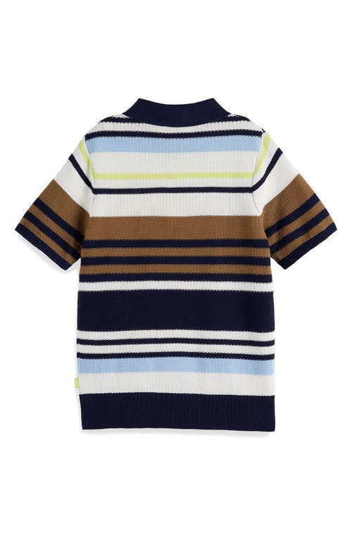 Scotch & Soda Boys' Structured Knit Polo - Little Kid, Big Kid In Multi Stripe