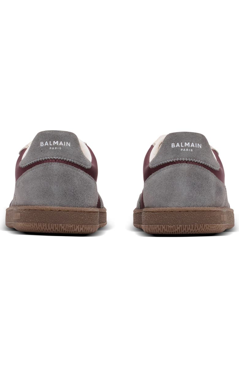 Balmain Swan suede and nylon trainers, Alternate, color, Red