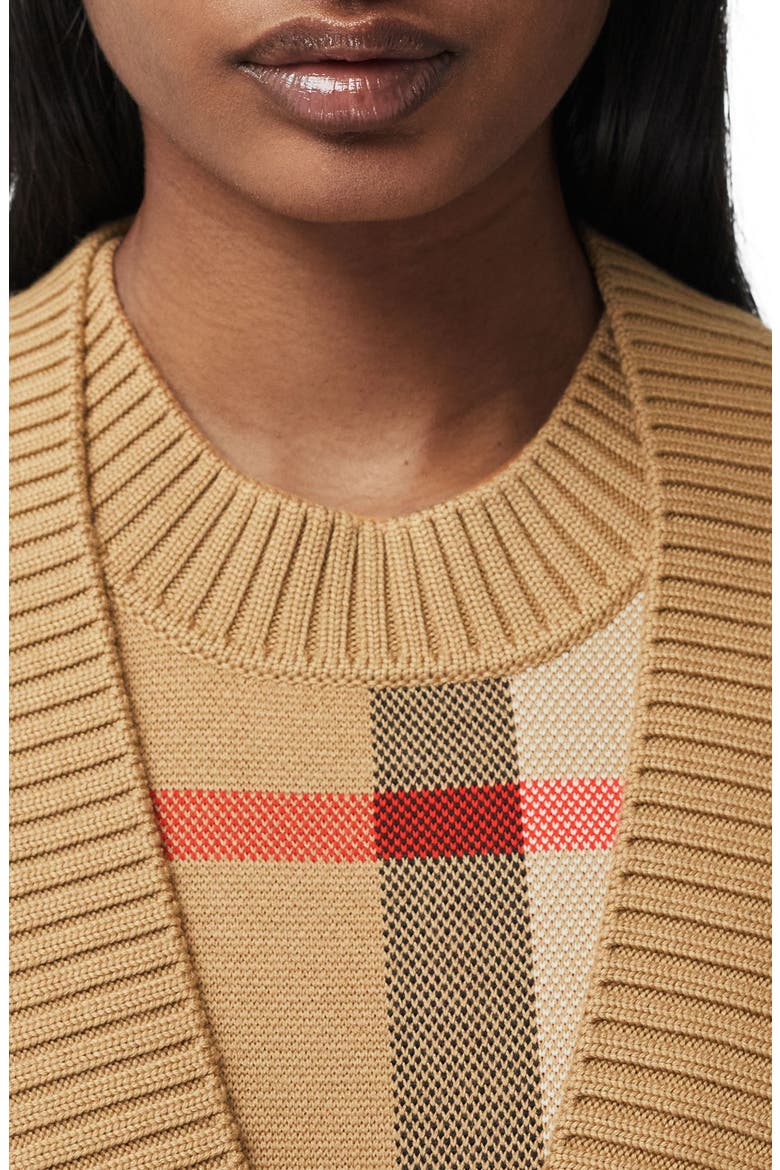 Caragh Check Jacquard Cardigan, Alternate, color, ARCHIVE BEIGE