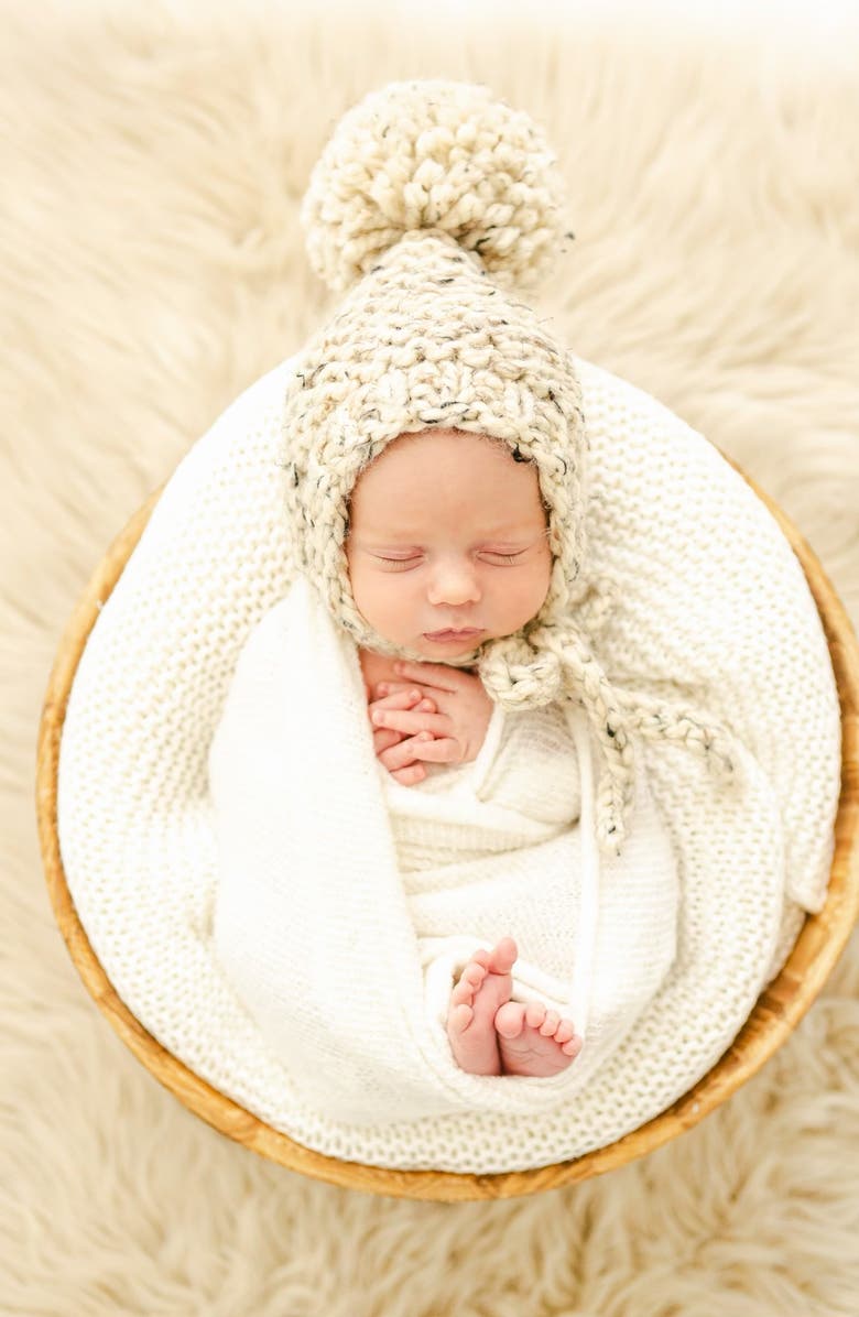 PINE + POPPY Willow Pompom Bonnet, Alternate, color, 
