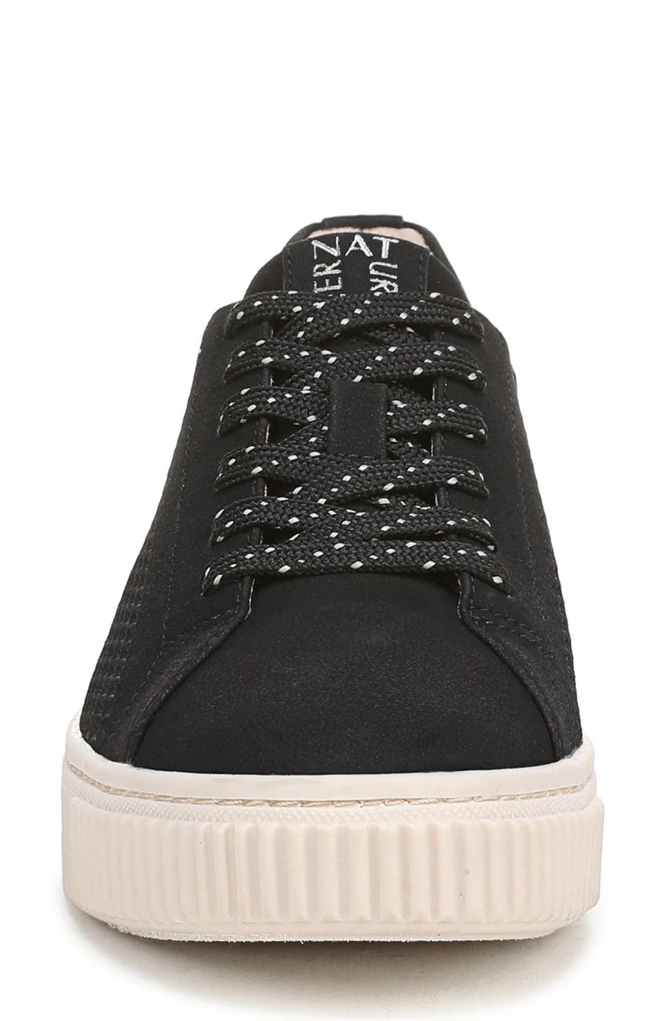 Turner Perforated Platform Sneaker, Alternate, color, BLACK FAUX LEATHER