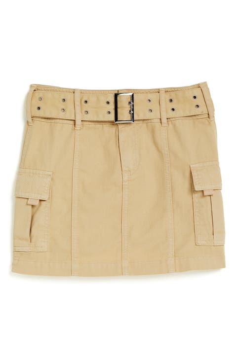 Belted Cotton Cargo Skirt (Big Kid)