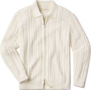 The Normal Brand Cable Stitch Zip Front Cardigan