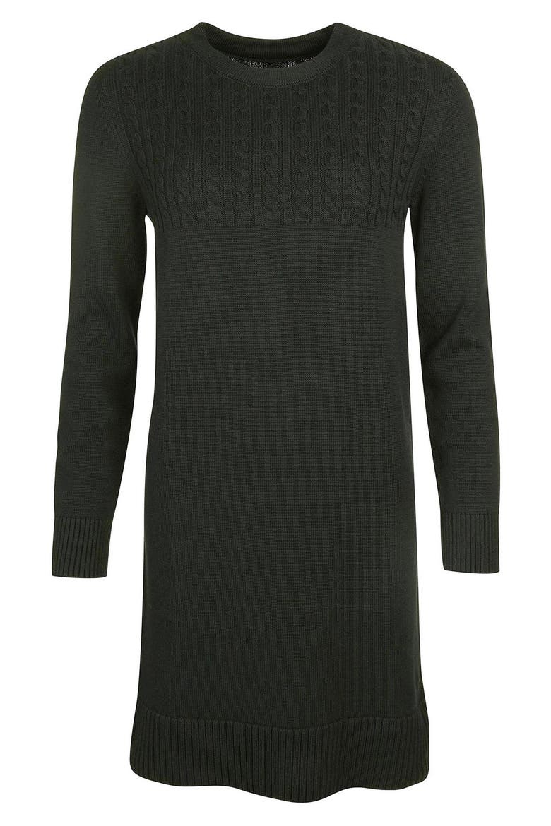 Stitch Guernsey Long Sleeve Sweater Dress, Alternate, color, OLIVE