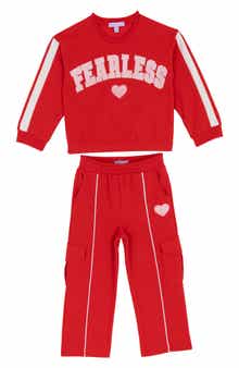 Rare Editions Kids' Fearless Sweatshirt & Cargo Pants Set