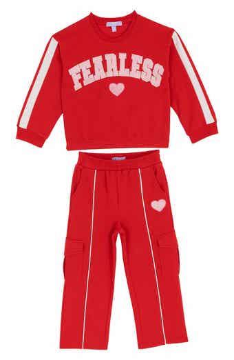 Rare Editions Kids' Fearless Sweatshirt & Cargo Pants Set