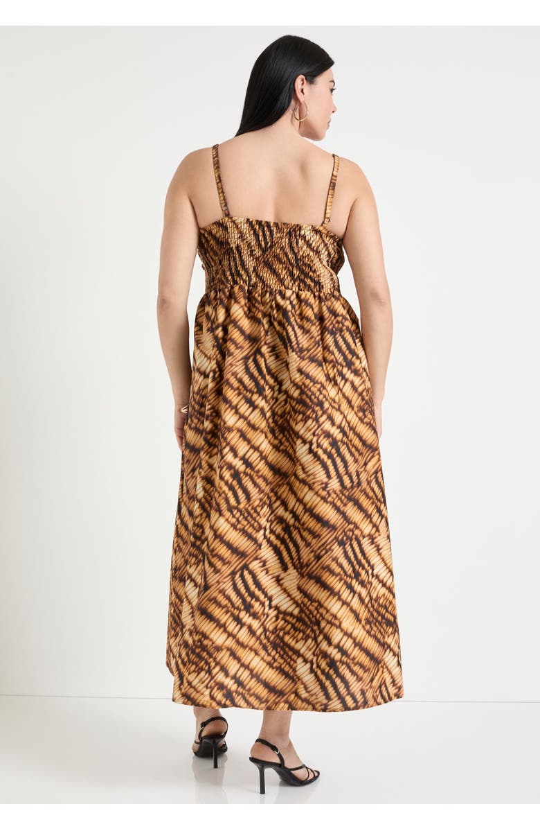 June + Vie Bow-Detailed Midi Dress, Alternate, color, Nature Texture