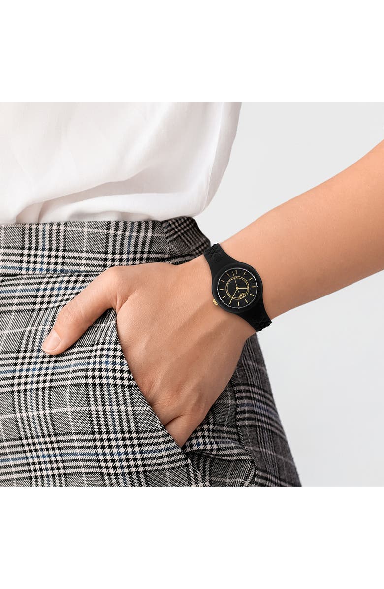 VERSUS Versace Fire Island Silicone Strap Watch, 39mm, Alternate, color, Black