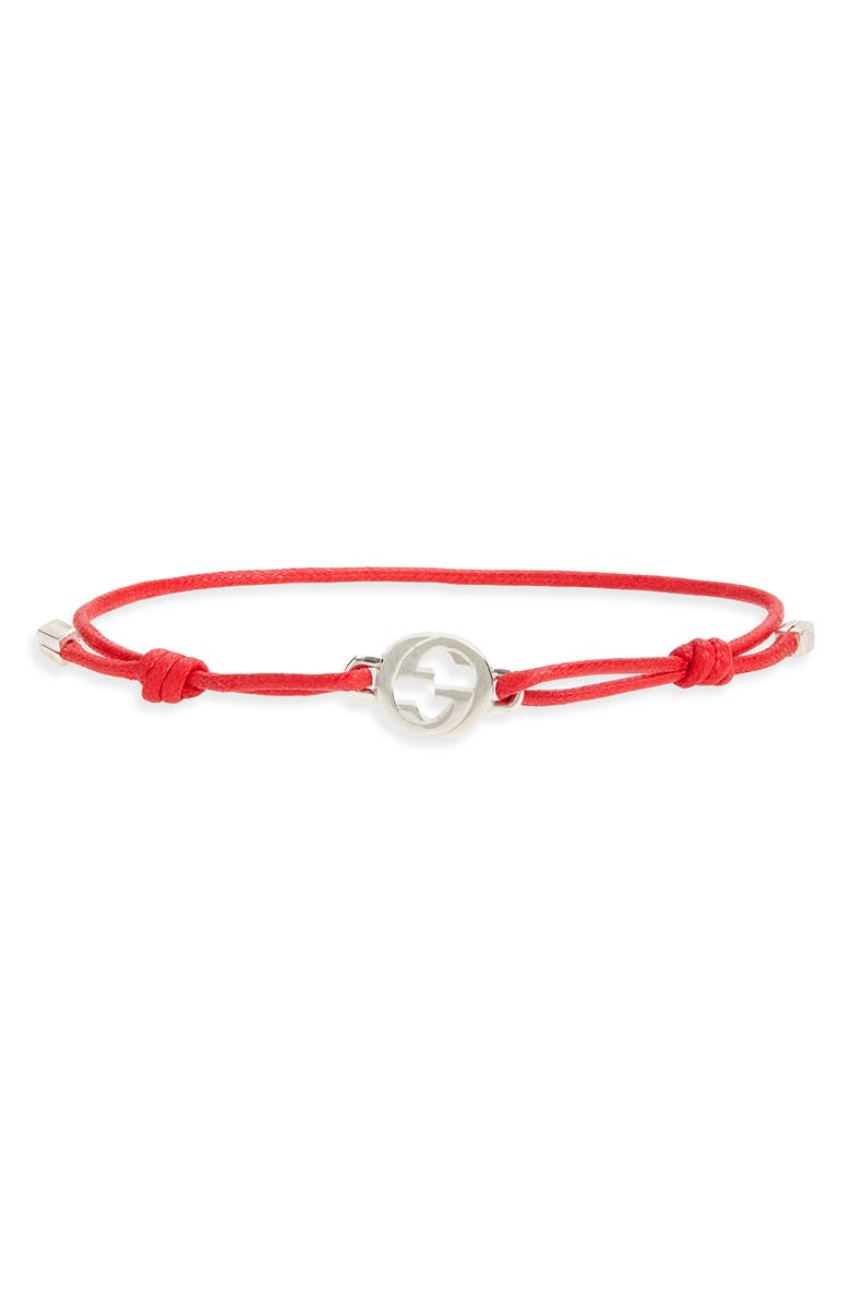 Gucci Interlocking-G Cord Bracelet, Main, color, 