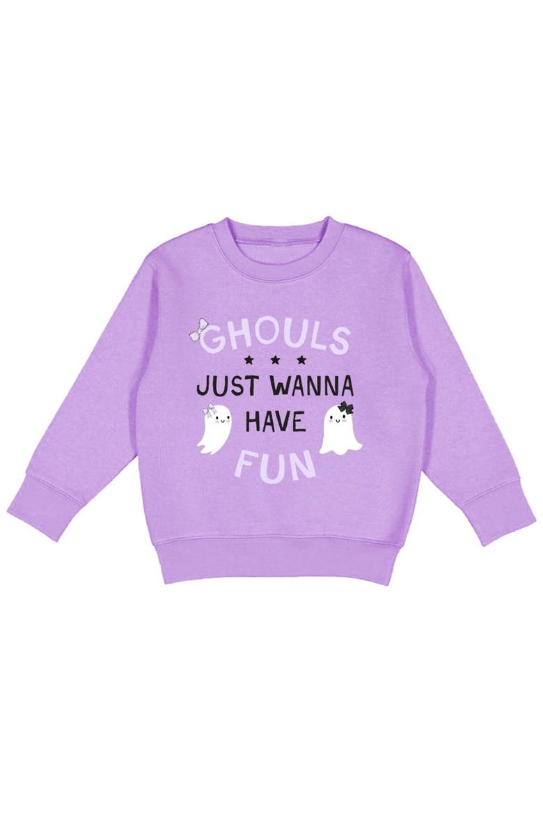 Ghouls Just Wanna Have Fun Halloween Sweatshirt, Main, color, Lavender