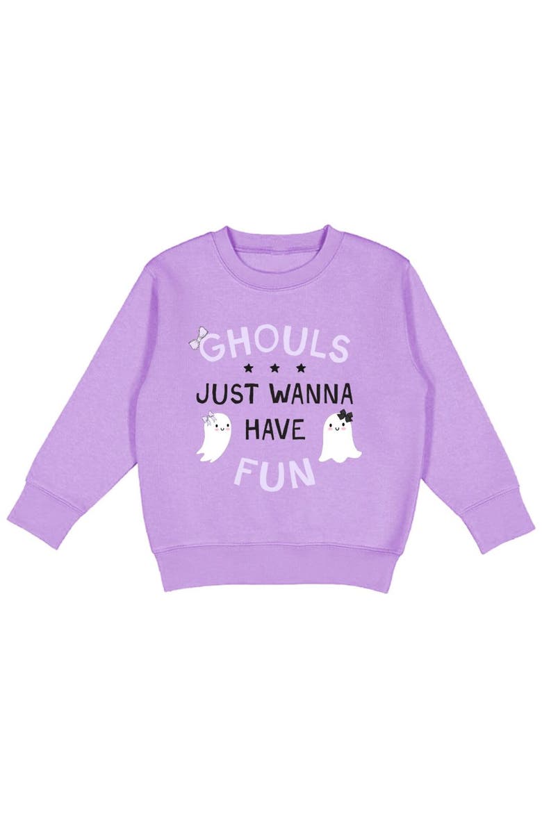 Sweet Wink Ghouls Just Wanna Have Fun Halloween Sweatshirt, Main, color, 