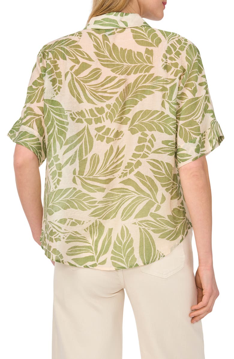 Halogen<sup>®</sup> Tie Front Sleeve Top, Alternate, color, Green Multi