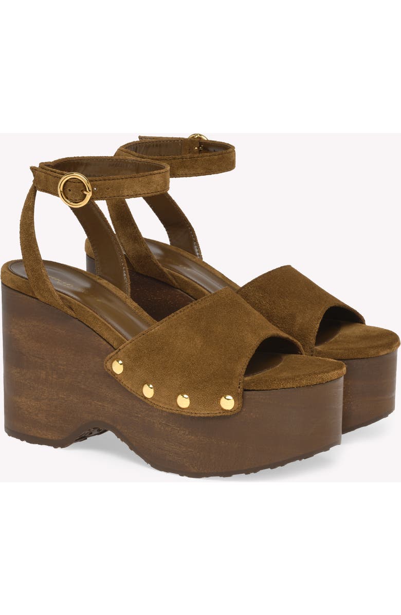 Gianvito Rossi Studded Suede Platform Sandals, Alternate, color, Brown Suede