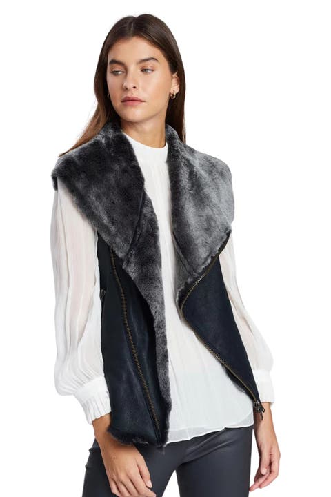 Nolita Shearling Drape Vest