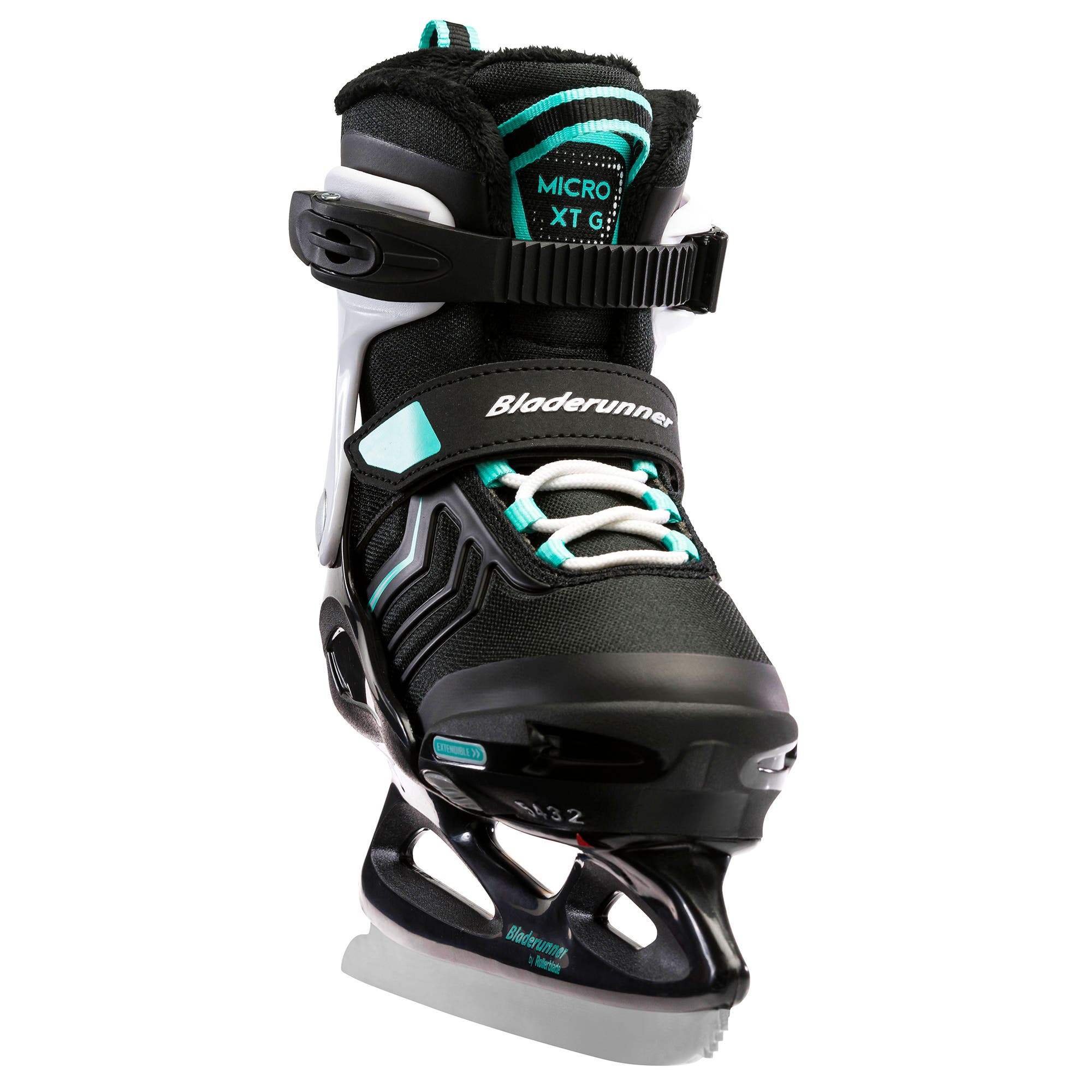 Rollerblade Bladerunner by Bladerunner Micro XT Girls Adjustable Ice Skates, Alternate, color, Black/Teal