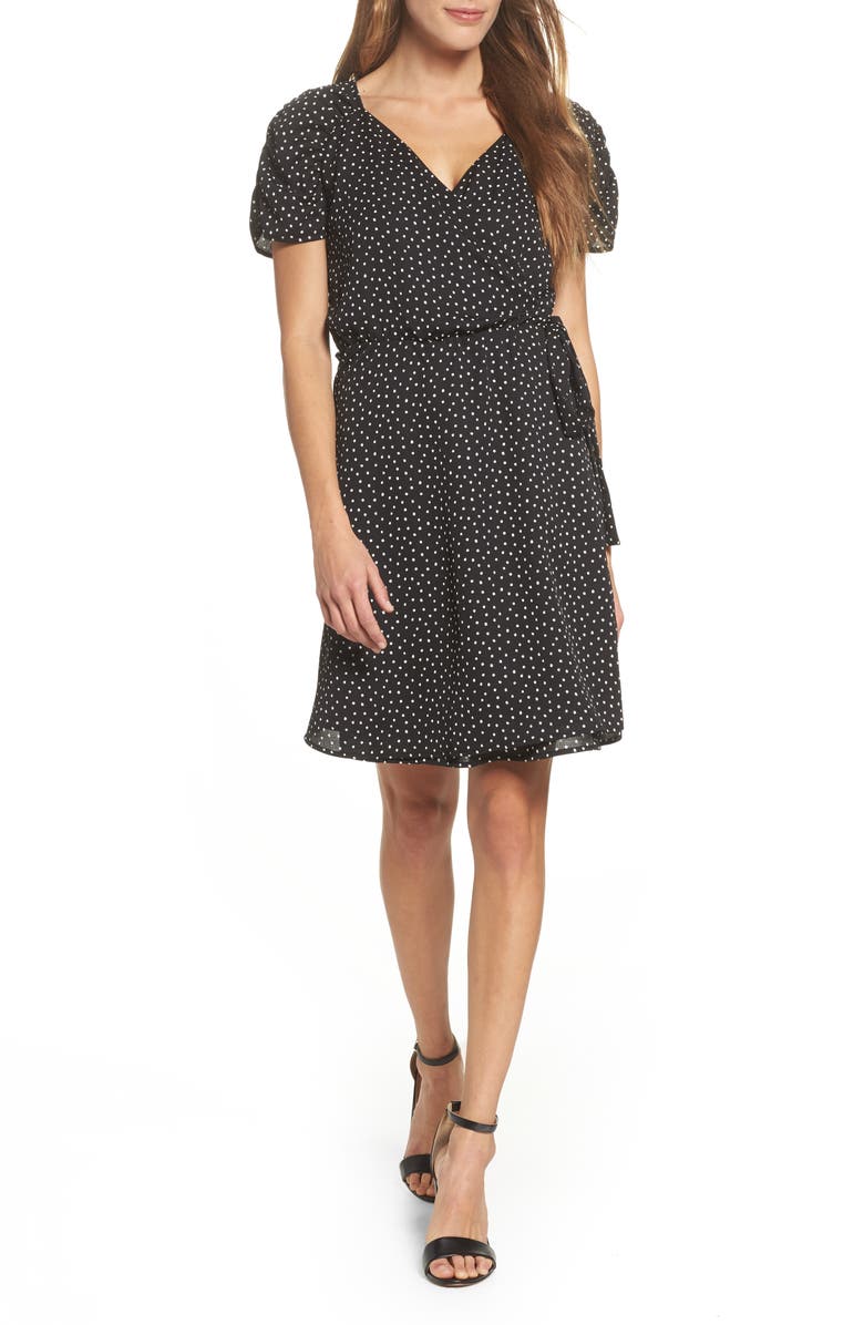 19 Cooper Ruche Sleeve Wrap Dress, Main, color, 