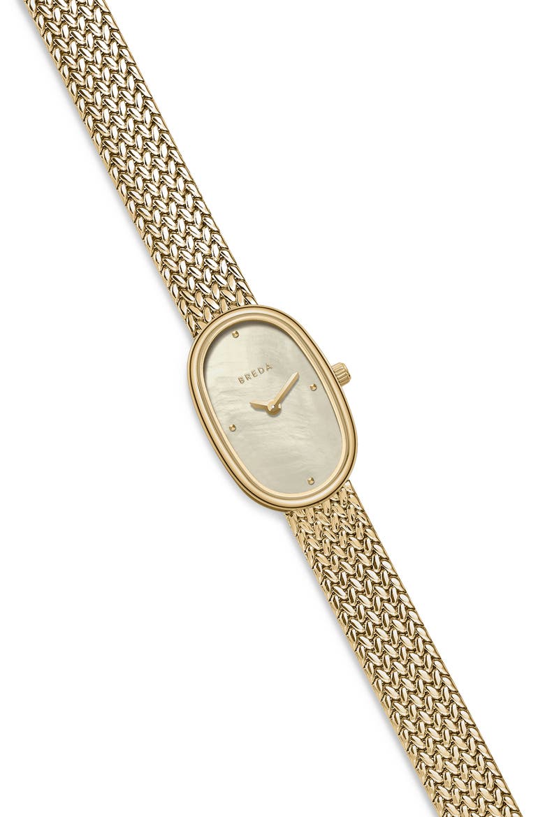 Jane Tethered Mesh Strap Watch, 18mm, Alternate, color, GOLD