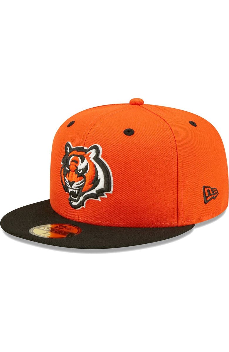 New Era Men's New Era Orange/Black Cincinnati Bengals Two-Tone Flipside 59FIFTY Fitted Hat, Main, color,