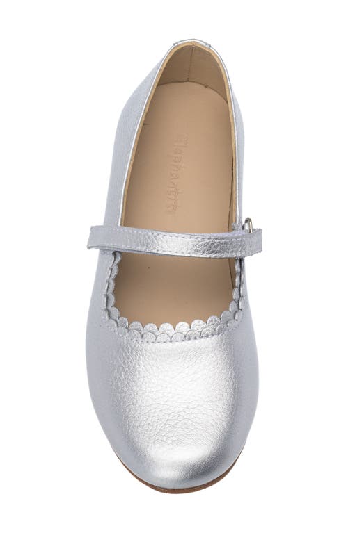 Elephantito Girl's Aria Scallop-trim Ballerina Flats, Baby/toddler/kids In Silver