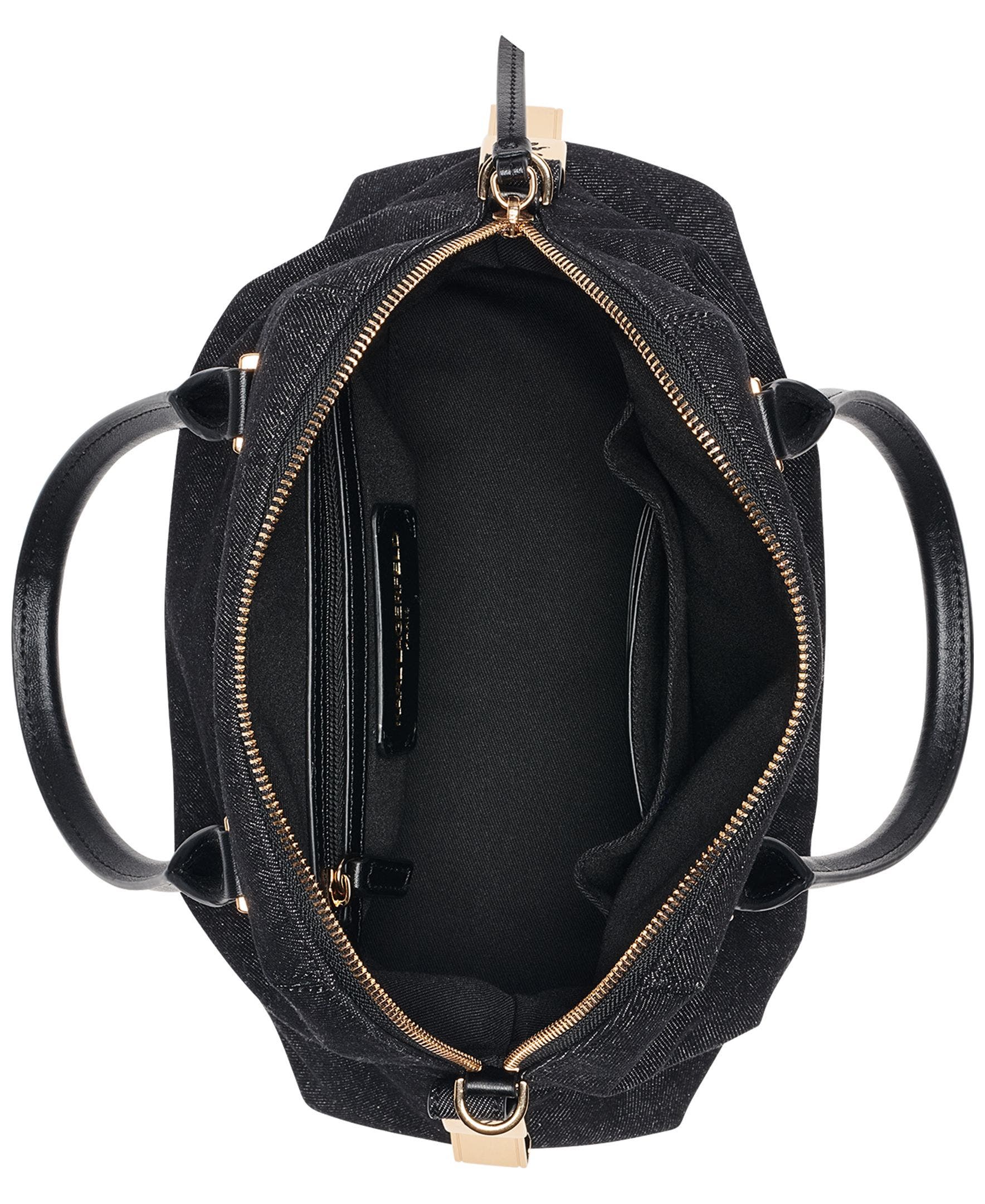 KARL LAGERFELD PARIS Charlaine Satchel, Alternate, color, Black Denim