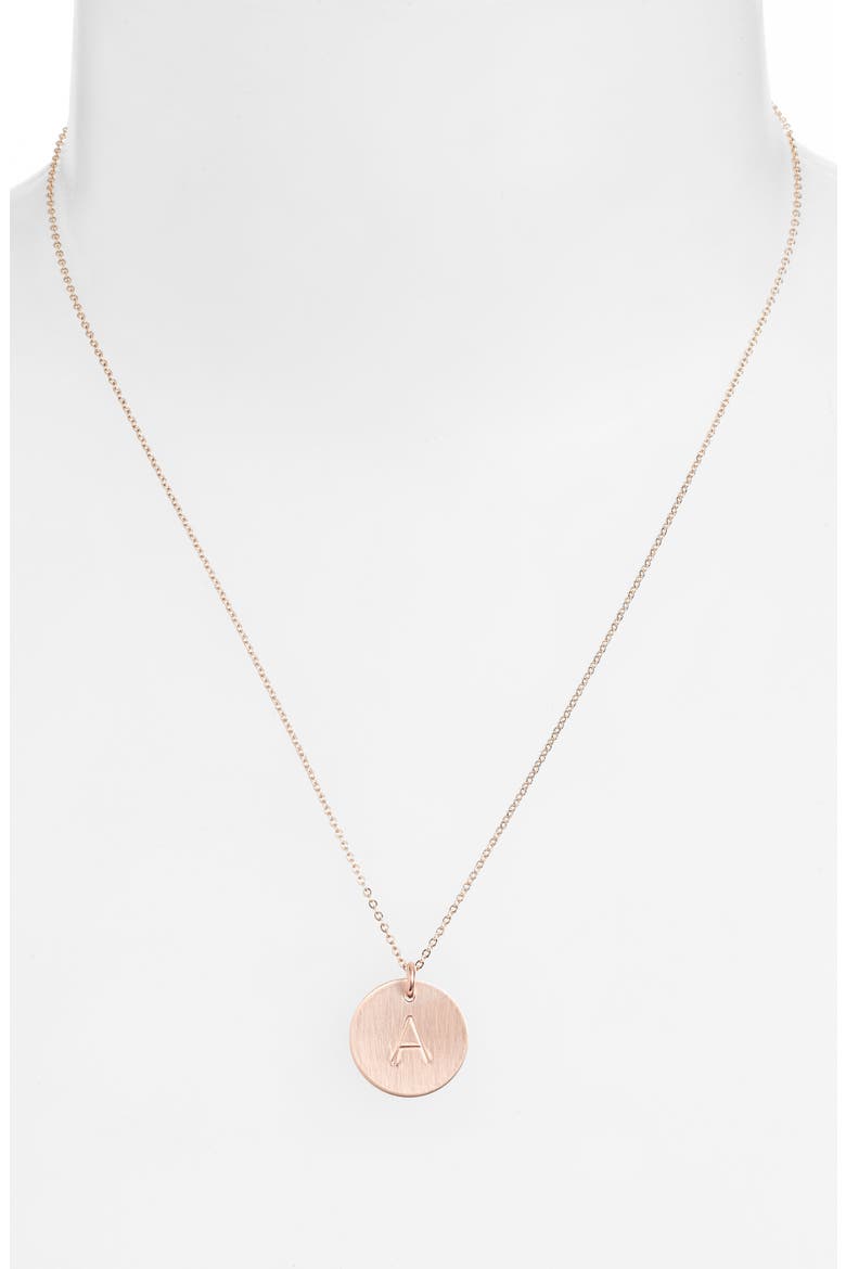 14k-Gold Fill Initial Disc Necklace, Alternate, color, 14K GOLD FILL A