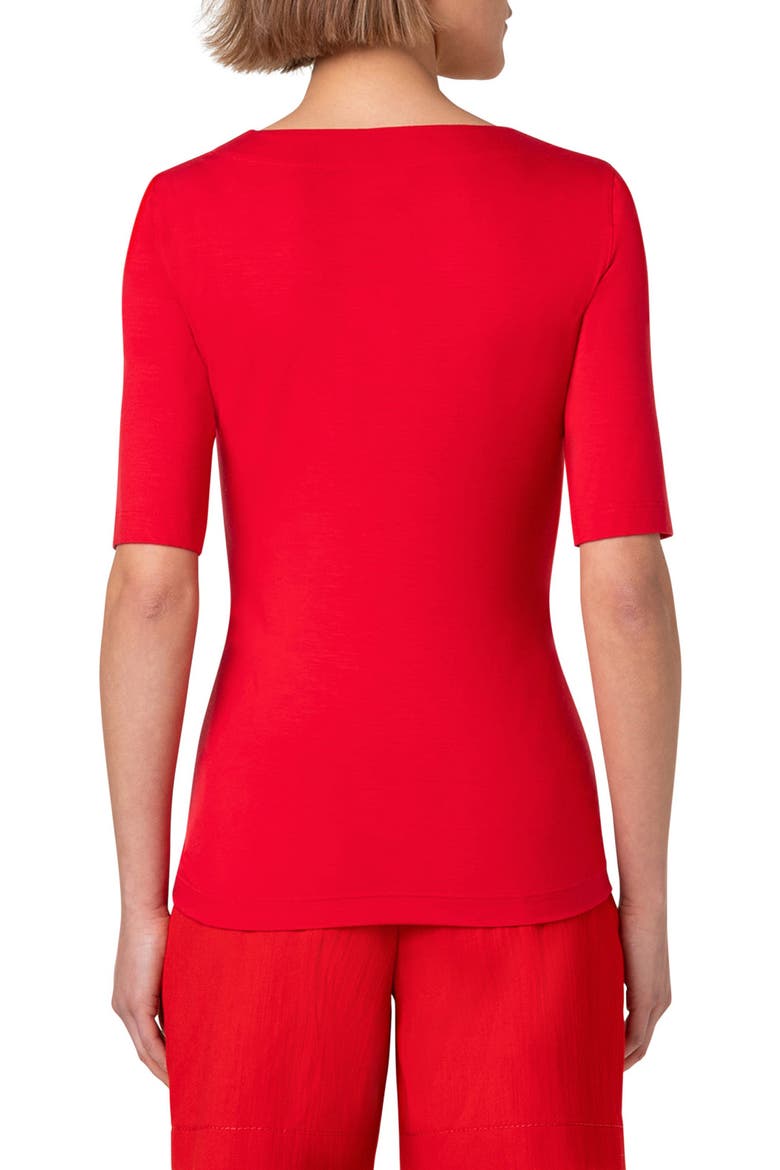 Square Neck Knit Top, Alternate, color, RED