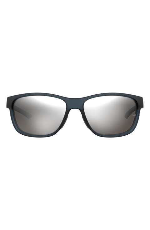 61mm Gradient Polarized Rectangular Sunglasses