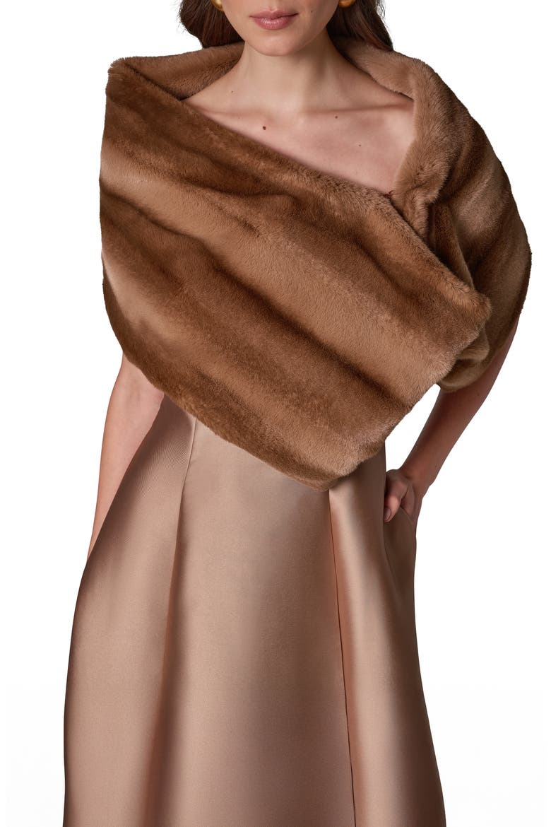 Faux Fur Shrug, Alternate, color, BEIGE