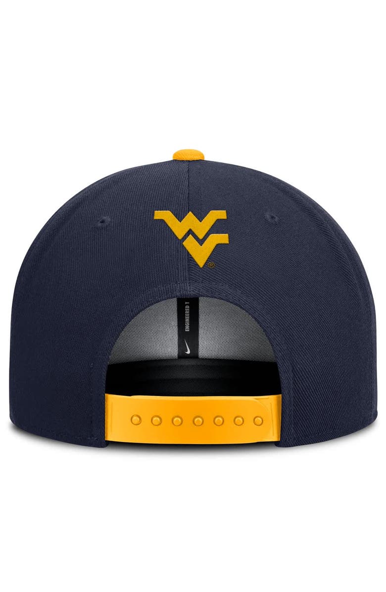 Nike Men's Nike Navy/Gold West Virginia Mountaineers 2025 On-Field Patch Pro Dri-FIT Snapback Hat, Alternate, color, Navy