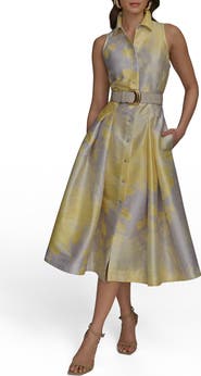 Donna Karan New York Floral Print Midi Dress