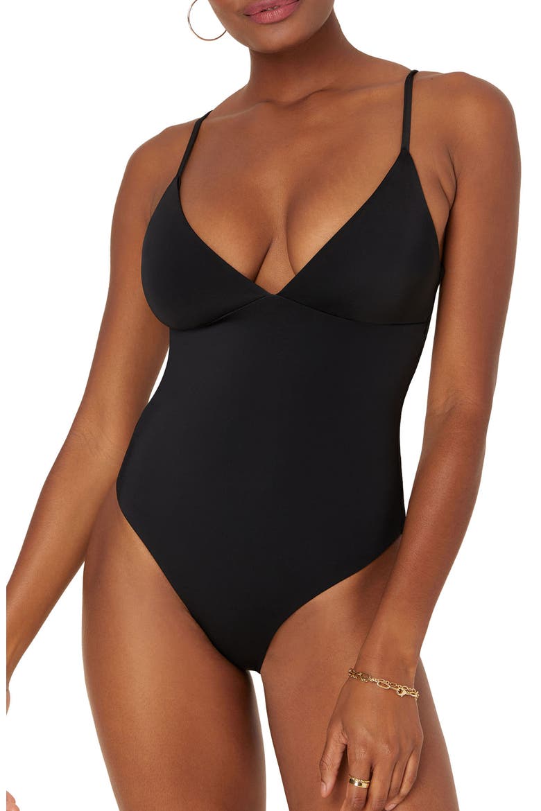 The Lanikai One-Piece Swimsuit, Main, color, BLACK