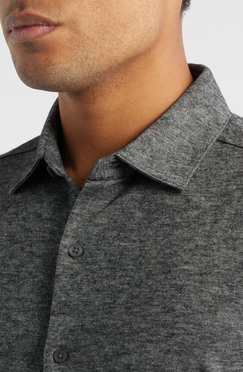 Robert Barakett Alonzo Knit Button-Up Shirt, Alternate, color, Grey