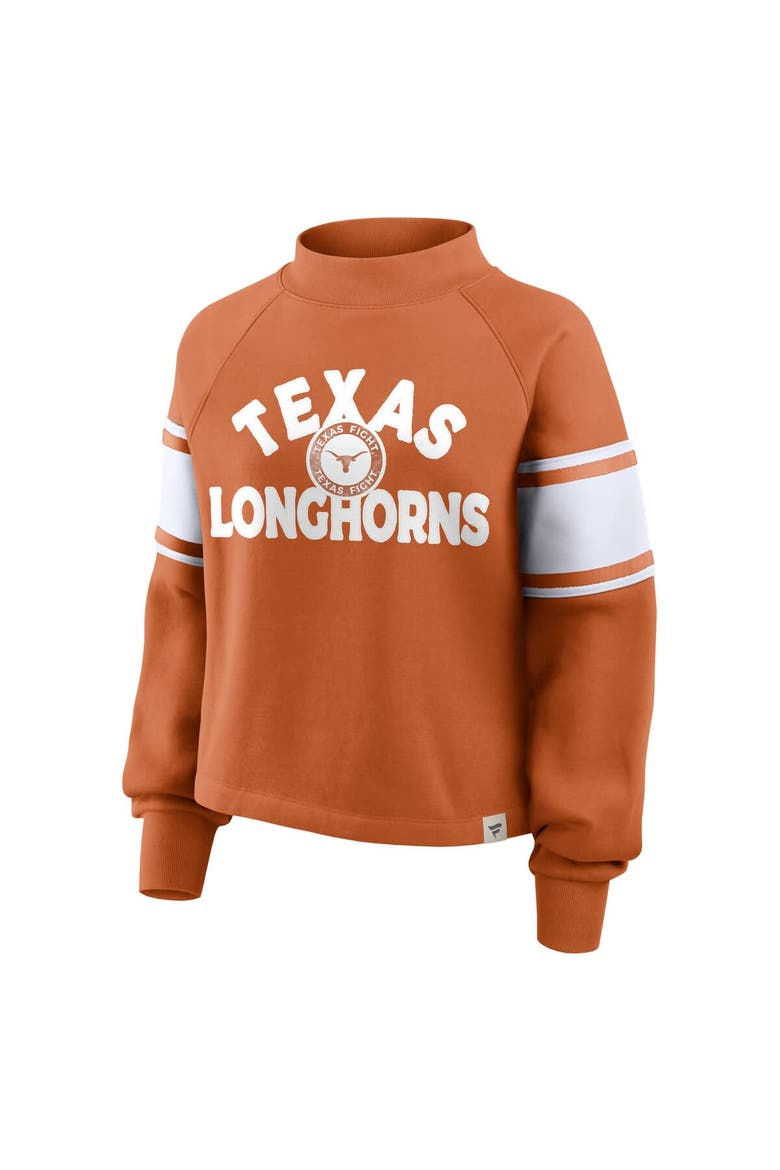 Women's Fanatics Texas Orange Texas Longhorns Oversized Hometown Premium Punt Coverage Raglan Pullover Sweatshirt, Alternate, color, Burnt Orange