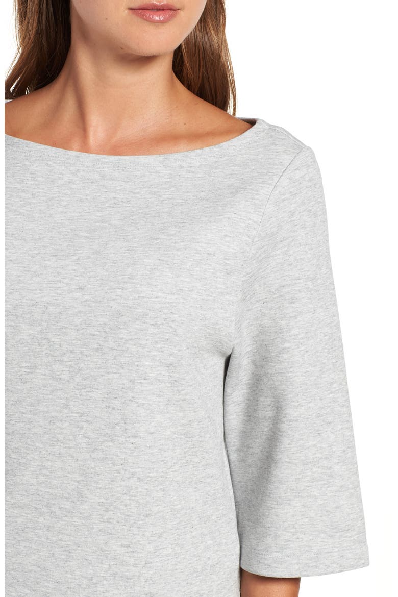 Cotton Blend Boat Neck Top, Alternate, color, GREY HEATHER