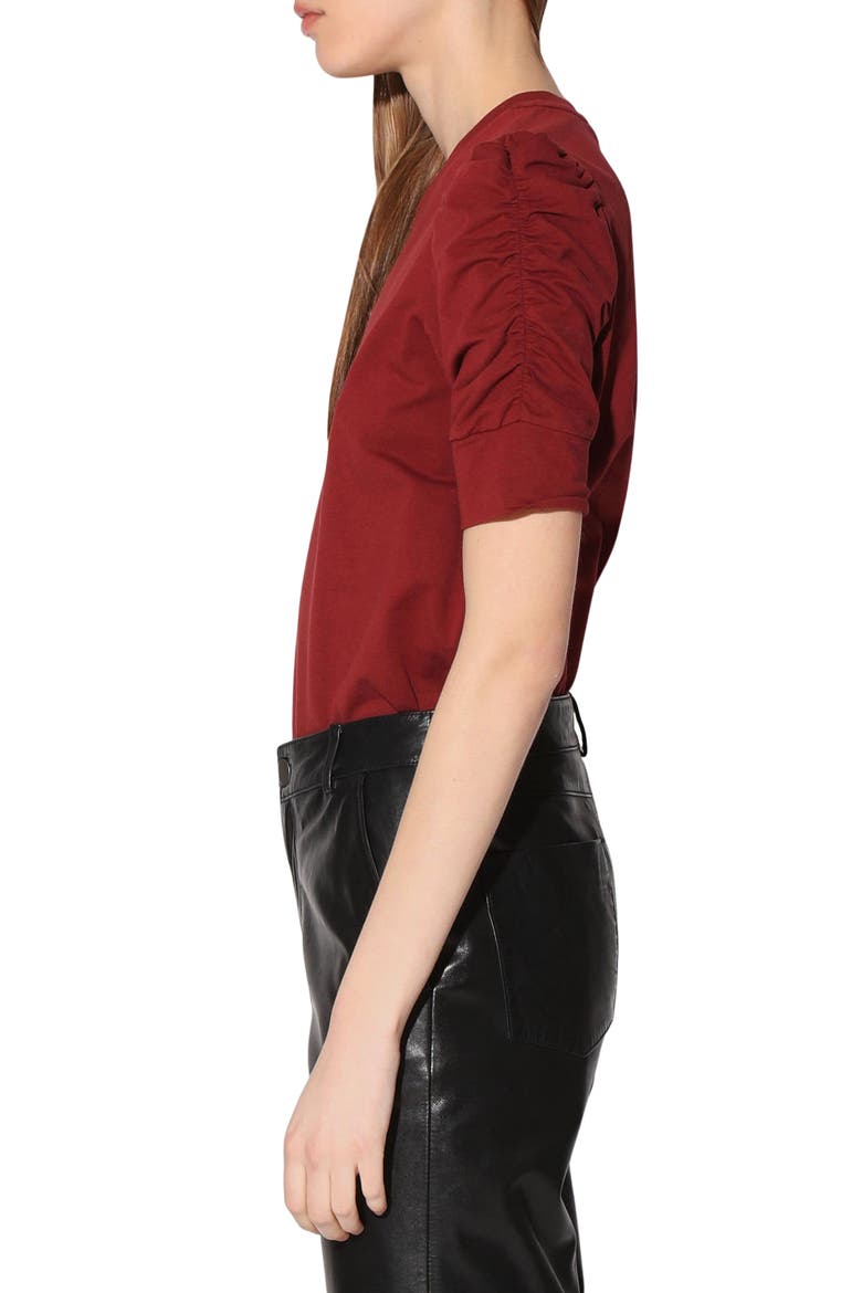 Skippy Ruched Sleeve T-Shirt, Alternate, color, MAROON