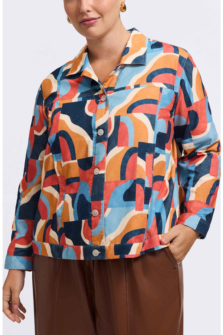 Thelma Geo Print Cotton Corduroy Shirt Jacket, Main, color, BEIGE