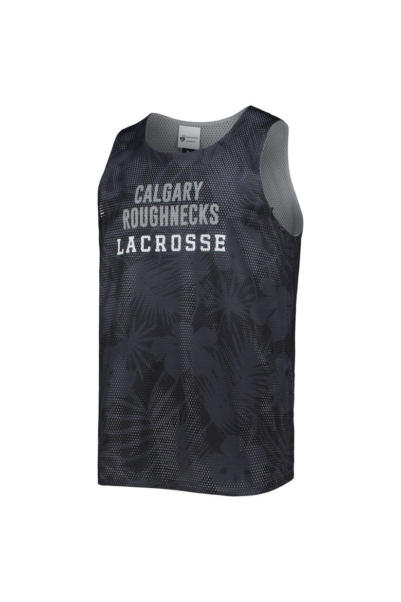 Men's FOCO Black/Gray Calgary Roughnecks Reversible Mesh Tank Top, Alternate, color, Black
