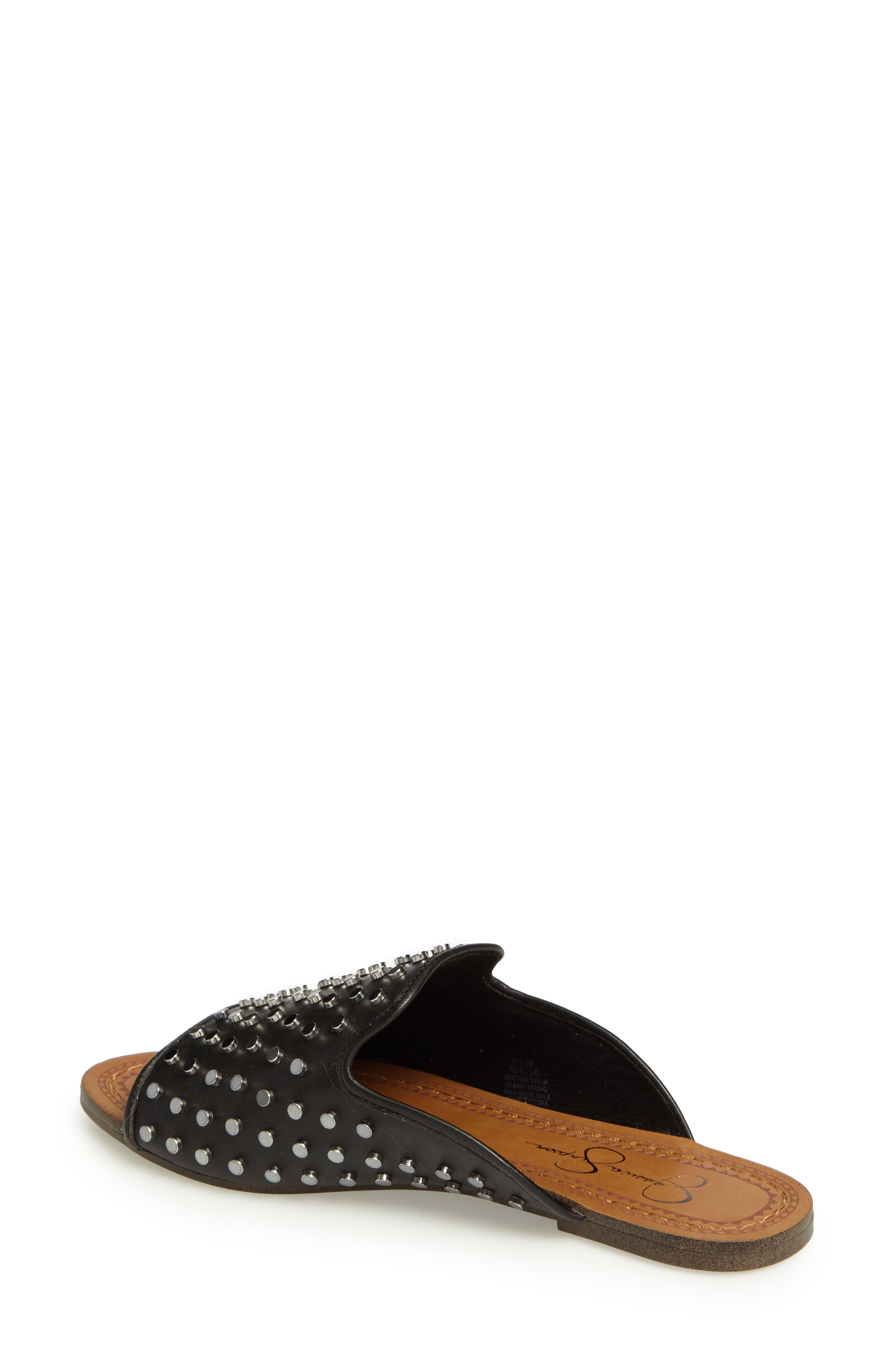 Kloe Studded Slide Sandal, Alternate, color, BLACK
