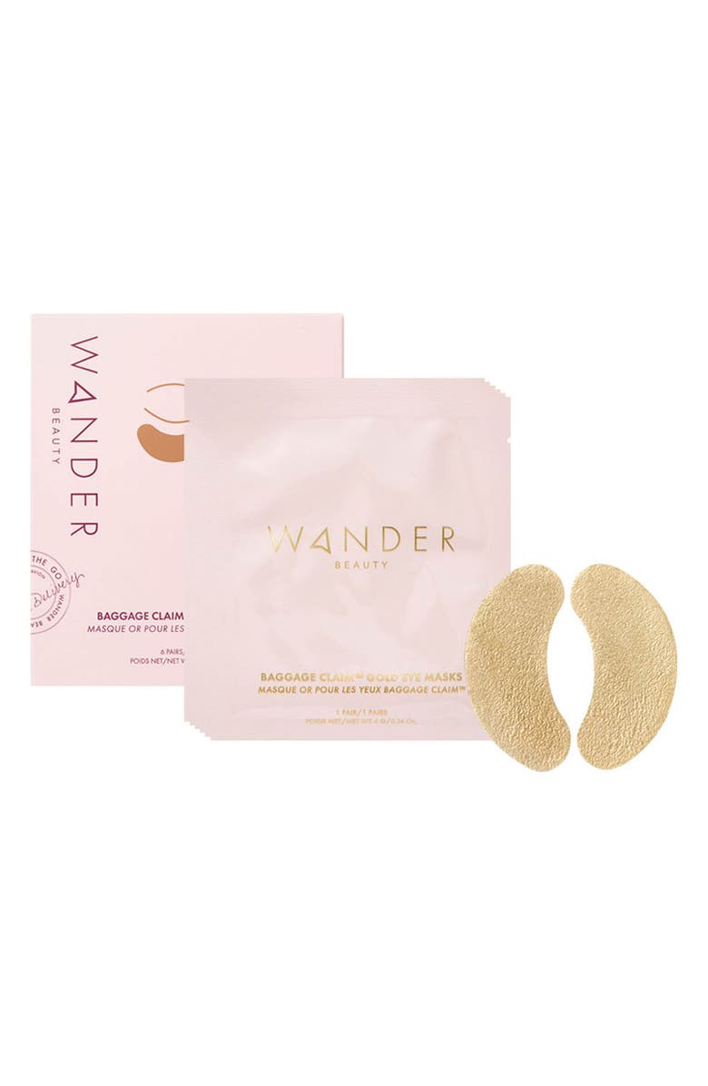 Wander Beauty Baggage Claim Gold Eye Masks, Main, color, Gold