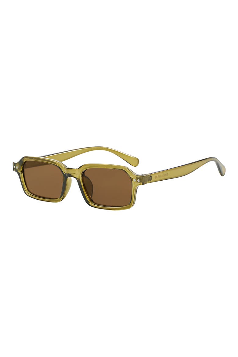 Cali 49mm Polarized Aviator Sunglasses, Alternate, color, TRANSPARENT MOSS / BROWN