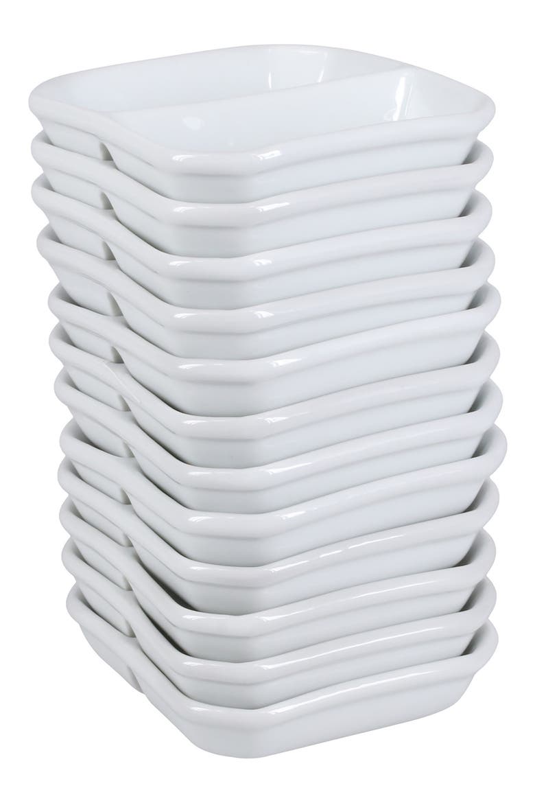 Set of 12 Asian 2-Ounce Divider Dishes, Alternate, color, WHITE