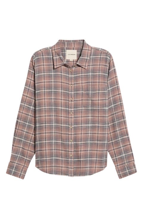 Plaid Button-Up Shirt