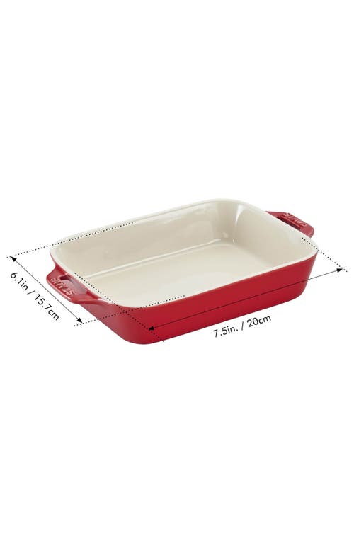 Staub Rectangular Ceramic Dish In Red