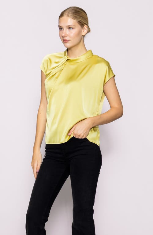 Melloday Twist Detail Cap Sleeve Top In Yellow