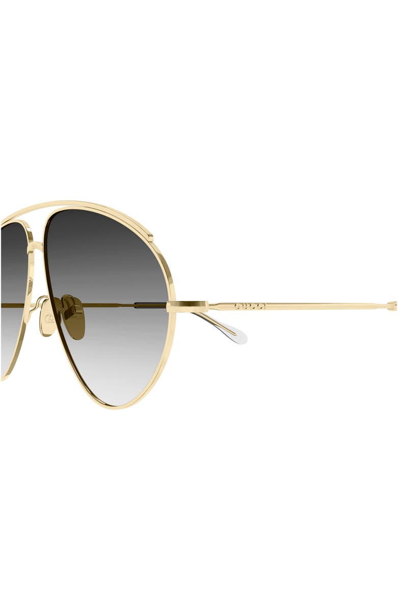 Gucci 60mm Gradient Navigator Sunglasses, Alternate, color, Gold