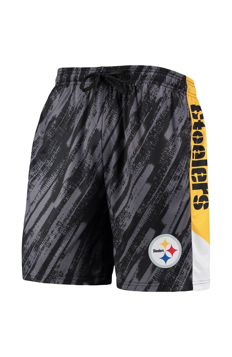 FOCO Men's FOCO Black Pittsburgh Steelers Static Mesh Shorts, Alternate, color, 